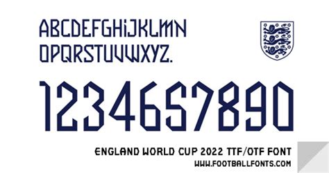 england football shirt font